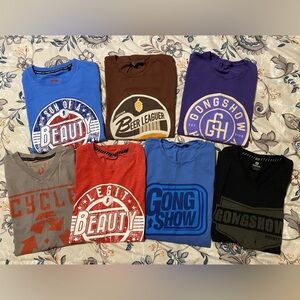 Lot of 7 Gongshow Gear Hockey t-shirts - Adult Small